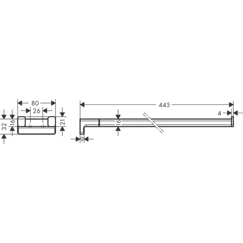 Rankšluosčių laikiklis Hansgrohe AddStoris 41770700, 445 mm image 3