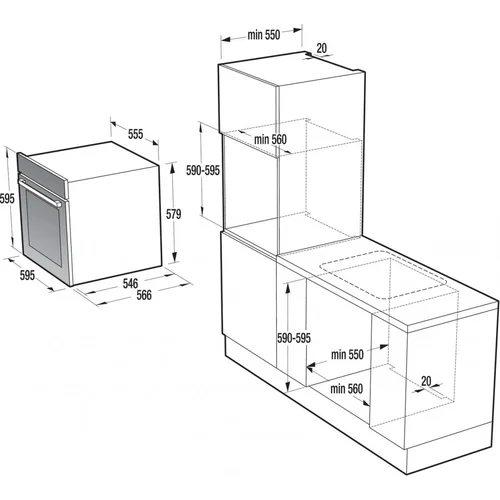 Gorenje BCS747S34X įmontuojama orkaitė 60 cm image 2