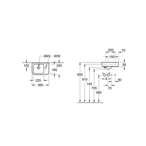 Praustuvas Villeroy&Boch O.Novo R 36x25cm 43433601 image 2