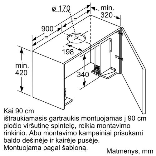 Bosch DSZ4920 Gartraukio priedas, 90 cm image 2