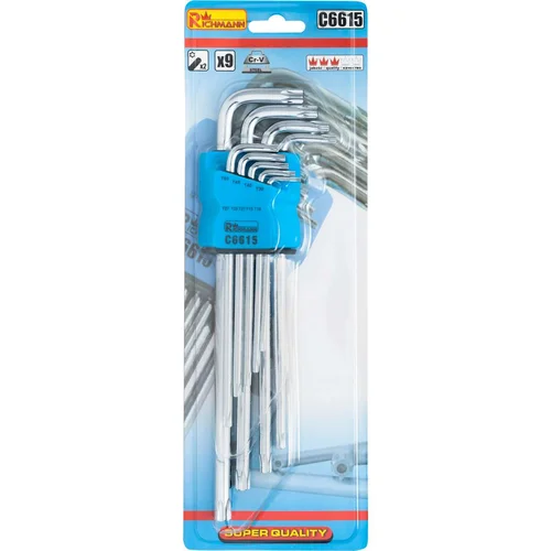 Richmann Ilgi šešiakampiai raktai TORX T10-T50, 9 vnt. image 1