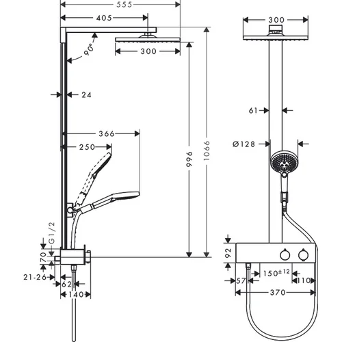 Hansgrohe Raindance E 27362000 dušo komplektas image 2