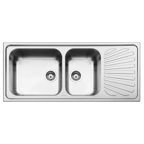 SMEG SG116D metalinė plautuvė su 2 dubenimis image 1