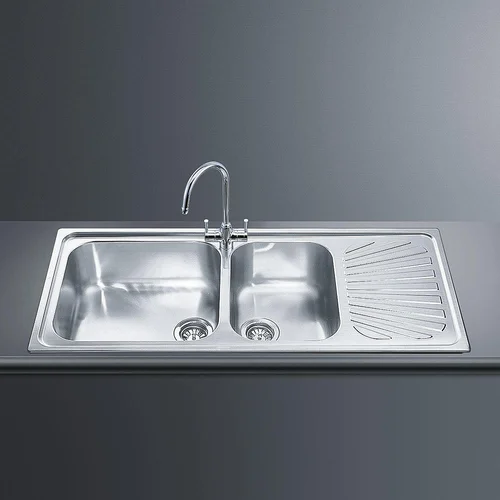 SMEG SG116D metalinė plautuvė su 2 dubenimis image 2