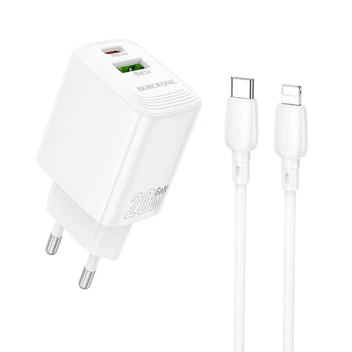 Borofone BN27 20W įkroviklis USB-C/USB-A baltas image 1