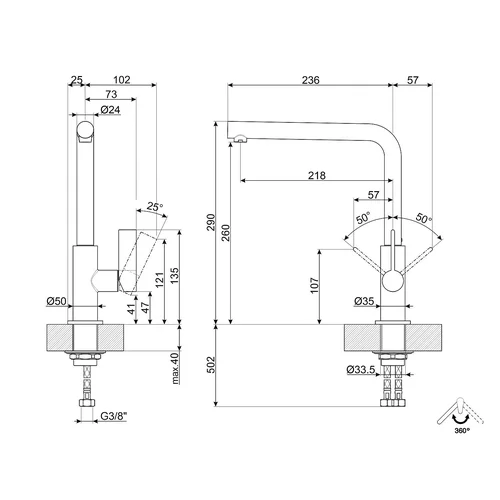 SMEG MD22CUX Plautuvės maišytuvas Varis image 3