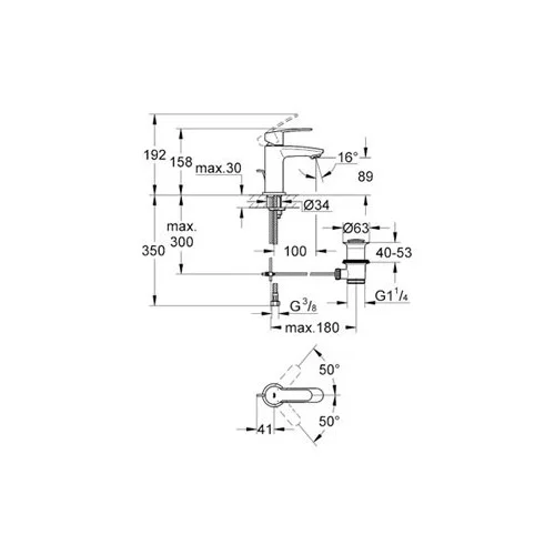 Grohe Eurostyle Cosmopolitan praustuvo maišytuvas 28 mm image 2