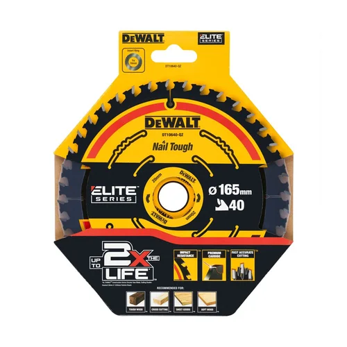 DeWalt ELITE CSB 165x20mm 40T Pjovimo diskas medienai image 2