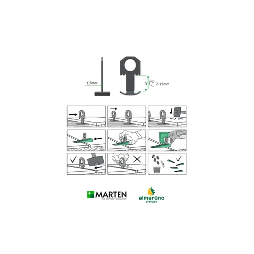 MARTEN plytelių inkaras 1,5 mm 300 vnt. image 2