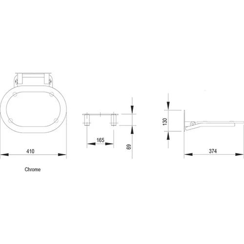 RAVAK Chrome B8F0000029 Dušo sėdynė image 3