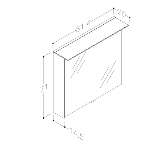 Kame Loft Veidrodinė spintelė MC3DML/80-70/D23-LFT, 80 cm, Terakota image 3