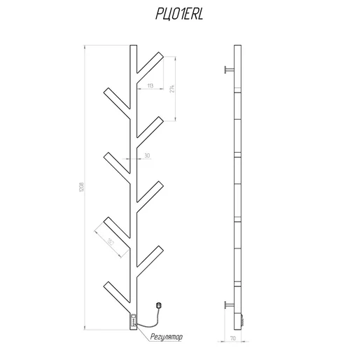 Kosser Cedro 1200x255 ERL Elektrinis rankšluosčių džiovintuvas Baltas image 2