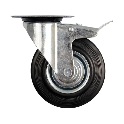 Vorel ratukas vežimėliui, guminis, juodas, d-160mm, 130kg image 1