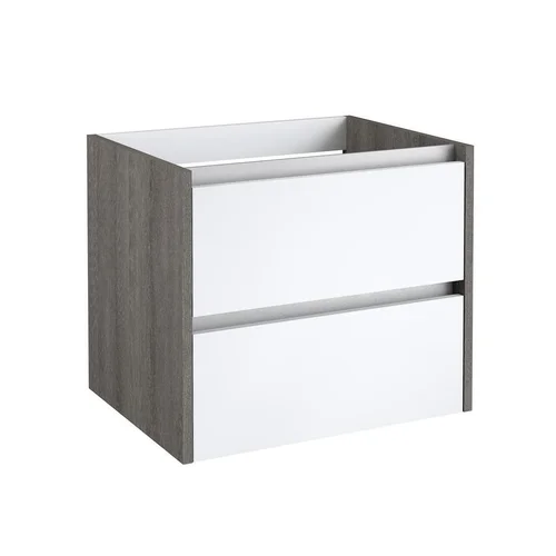 KAME CITY BUC/6-3DR/11D1P1 Apatinė spintelė, 60 cm, Balta blizgi/pilkas uosis image 1
