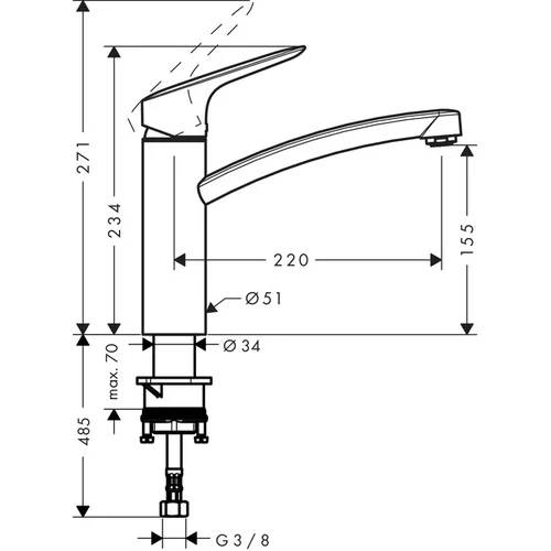 Hansgrohe Logis 160 virtuvinis maišytuvas 71832000 image 2