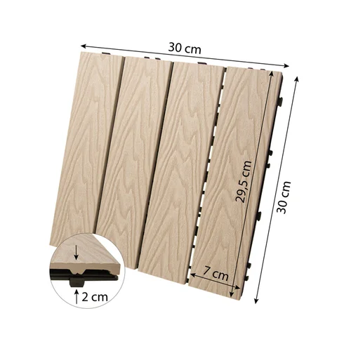 Lauko grindų danga smėlinė 30x30x2,2 cm (10 vnt) image 2