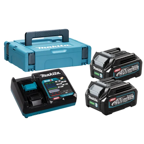 Makita XGT® akumuliatorių ir kroviklio komplektas 191J81-6, 40Vmax, 2x2,5Ah image 1