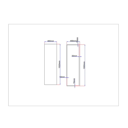 Dušo kabinos šoninis stiklas tiesus 460x1520 mm, juodas image 1