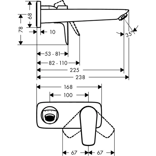 Hansgrohe Talis E 71734000 potinkinis praustuvo maišytuvas image 2