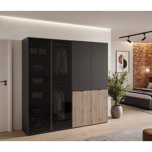 Spinta SANDBOX LOFT 200 juoda, ąžuolo ir stiklo image 2