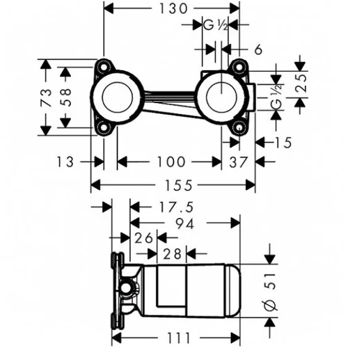 Hansgrohe potinkinio praustuvo potinkinė dalis 13622180 image 2