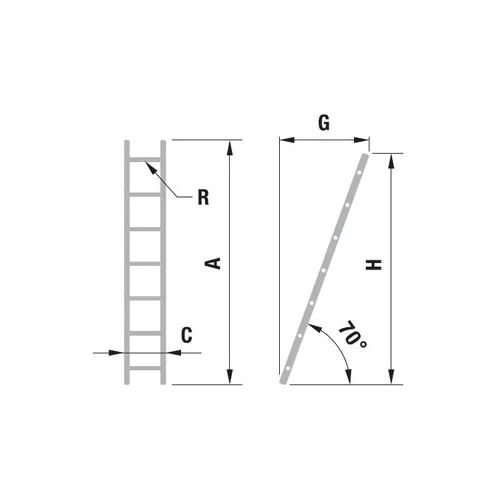 EUROSTYL aliuminės kopėčios atremiamos 11 pakopų 313 cm su stabilizatoriumiumi image 2