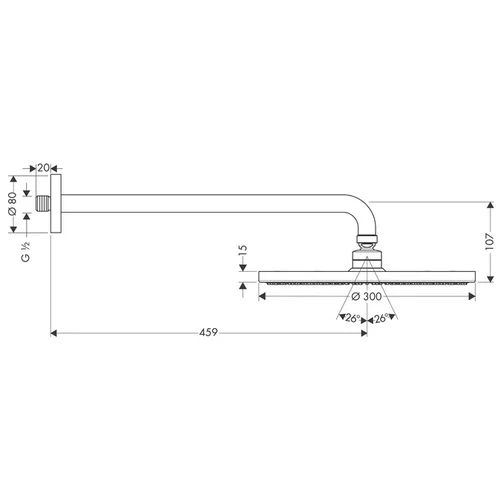 Hansgrohe Raindance S 27492000 dušo galva su laikikliu image 2
