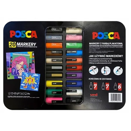 POSCA Markerių rinkinys 20vnt. met. dėž. image 2