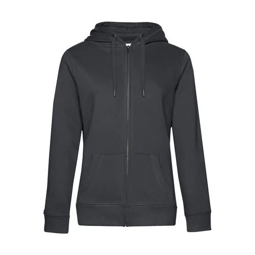 B&C WW03Q Moteriškas užsegamas džemperis su gobtuvu XL Asphalt image 3