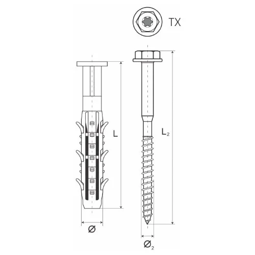 STARFIX Kaxdn Universalus kaištis su TORX sraigtu 10x80 mm image 2