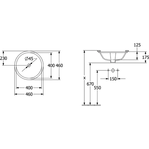 Praustuvas Villeroy&Boch Architectura 400mm 5A754501 image 2