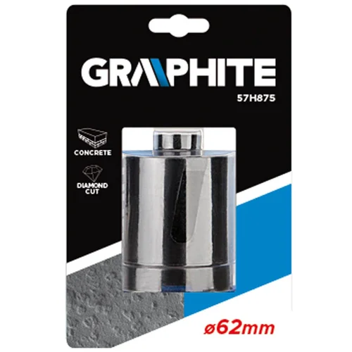 GRAPHITE Deimantinė grąžto karūna 62x8x75 mm image 2