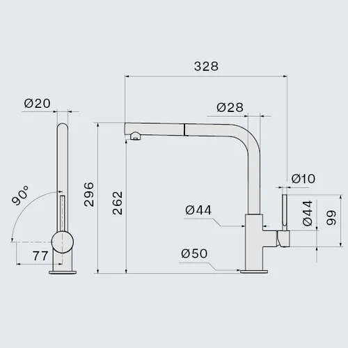 Falmec Easy Corner MEAC.00#CHF plautuvės maišytuvas image 3