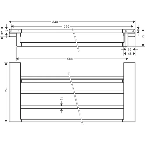 Hansgrohe AddStoris rankšluosčio laikiklis su lentyna, 41751340, 648 mm image 2