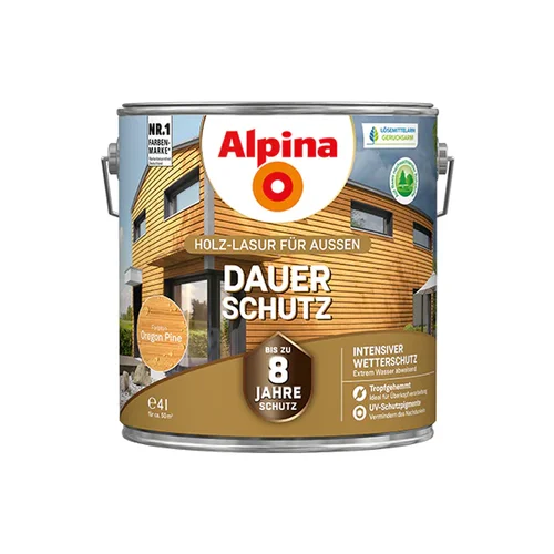 ALPINA Dauer Schutz Medienos impregnantas 4 L Oregono pušis image 1