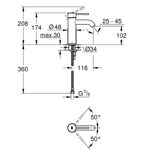 Grohe Essence 24172DC1 Praustuvo maišytuvas image 2
