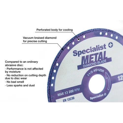Metalo pjovimo diskas SPECIALIST+, 125x1,4x22,23mm image 2