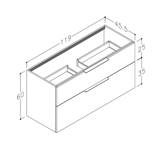 Kame BIG BU/12-3DR/WS-BIG 120 cm Matinė balta image 2