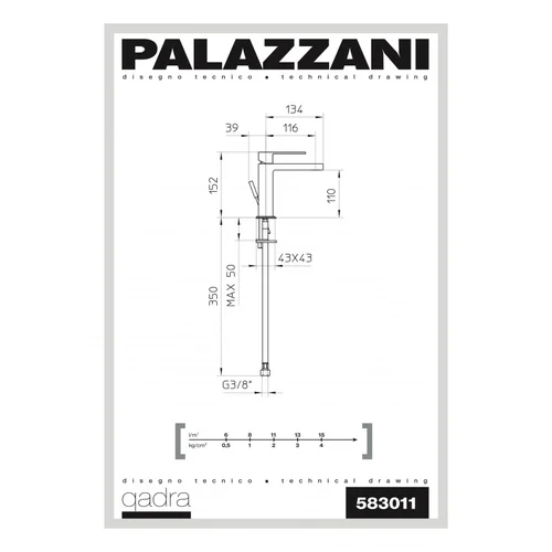 Palazzani QADRA Maišytuvas praustuvui 152 mm image 2