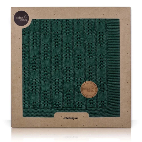 CebaBaby pledas Emerald megztas eglutė 90x90 cm Žalia image 3