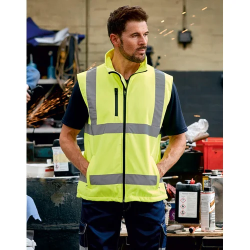 Gero matomumo YOKO HV006 Softshell darbo liemenė 3XL, Fluo Yellow/Navy image 1