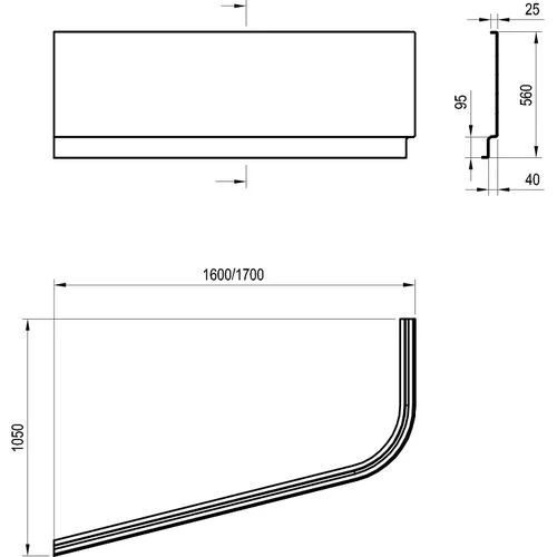 Ravak Chrome CZA4100A00 170x105 cm dešinė pusė image 2