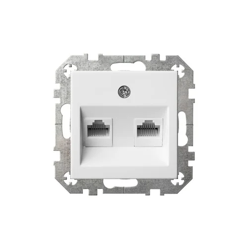 LIREGUS EPSILON dvivietis kompiuterio lizdas, Baltos spalvos image 1