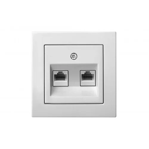 LIREGUS EPSILON dvivietis kompiuterio lizdas, Baltos spalvos image 2