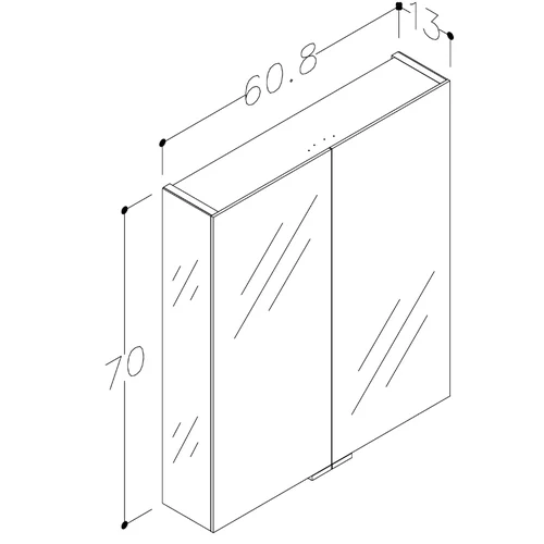 Raguvos Baldai 2100300 – 60 cm veidrodinė spintelė dvigubo veidrodžio durelėmis image 2