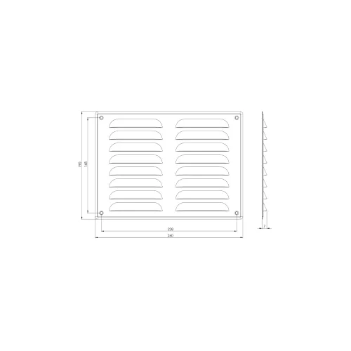 EUROPLAST MR2619 metalo grotelės 260x190 mm baltos image 2
