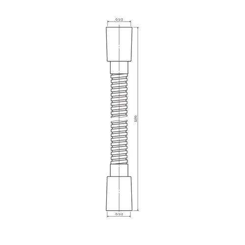 Dušo žarna Omnires 022-XGR, 125 cm, šlifuoto grafito image 2