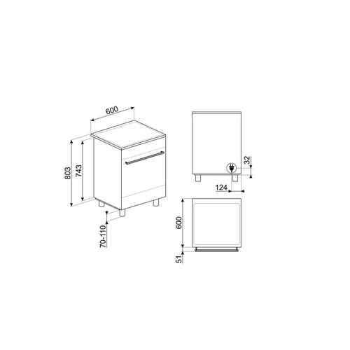 Smeg C6IMMBM2 Indukcinė viryklė su elektrine orkaitė image 3
