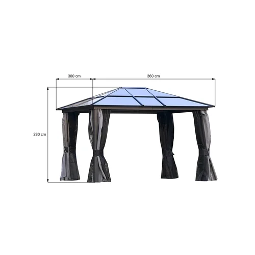 Pavėsinė Grande, 300 cm x 280 cm, Antracito image 2