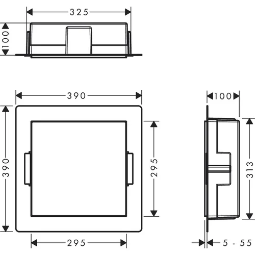 Hansgrohe XtraStoris 56073800 Berėmė nerūdijančio plieno sieninė niša image 2